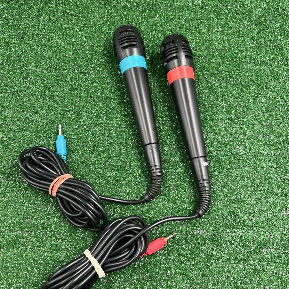 Singstar Mic Microphones Red Blue Set SCEH-0001 Sony PlayStation‎ 2 PS2